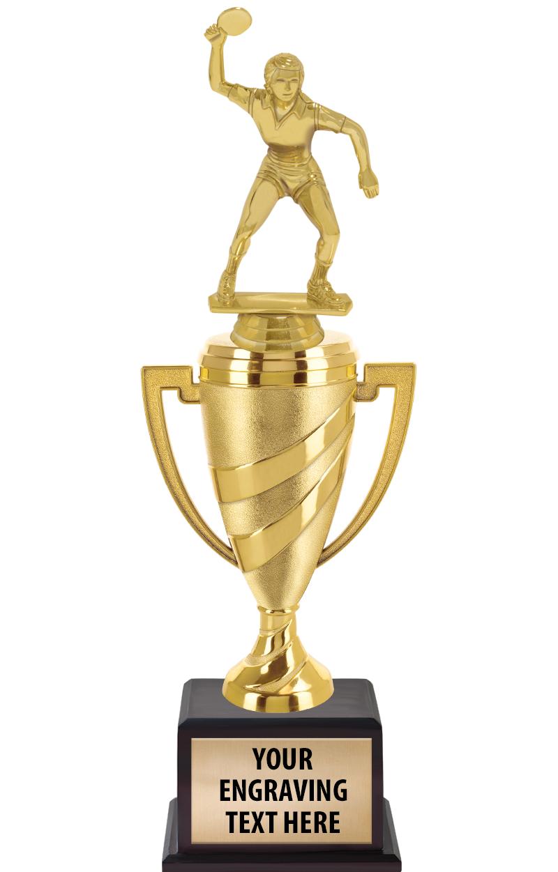 13"SWIRL CUP WOOD BS W FIG TRP