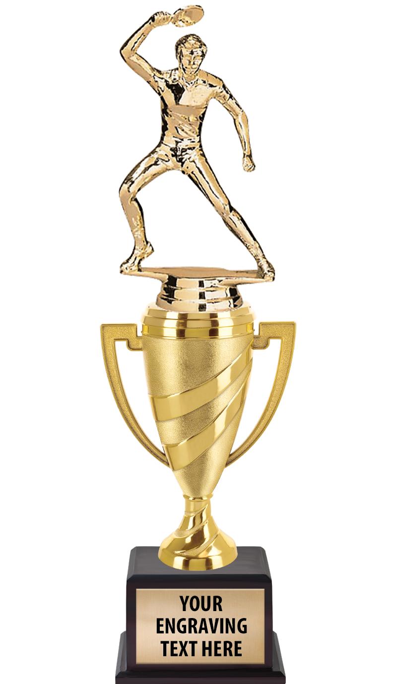 13"SWIRL CUP WOOD BS W FIG TRP