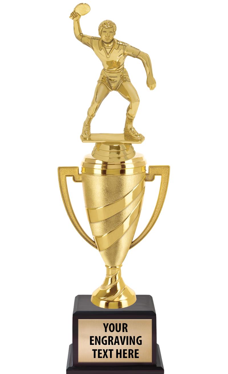 13"SWIRL CUP WOOD BS W FIG TRP