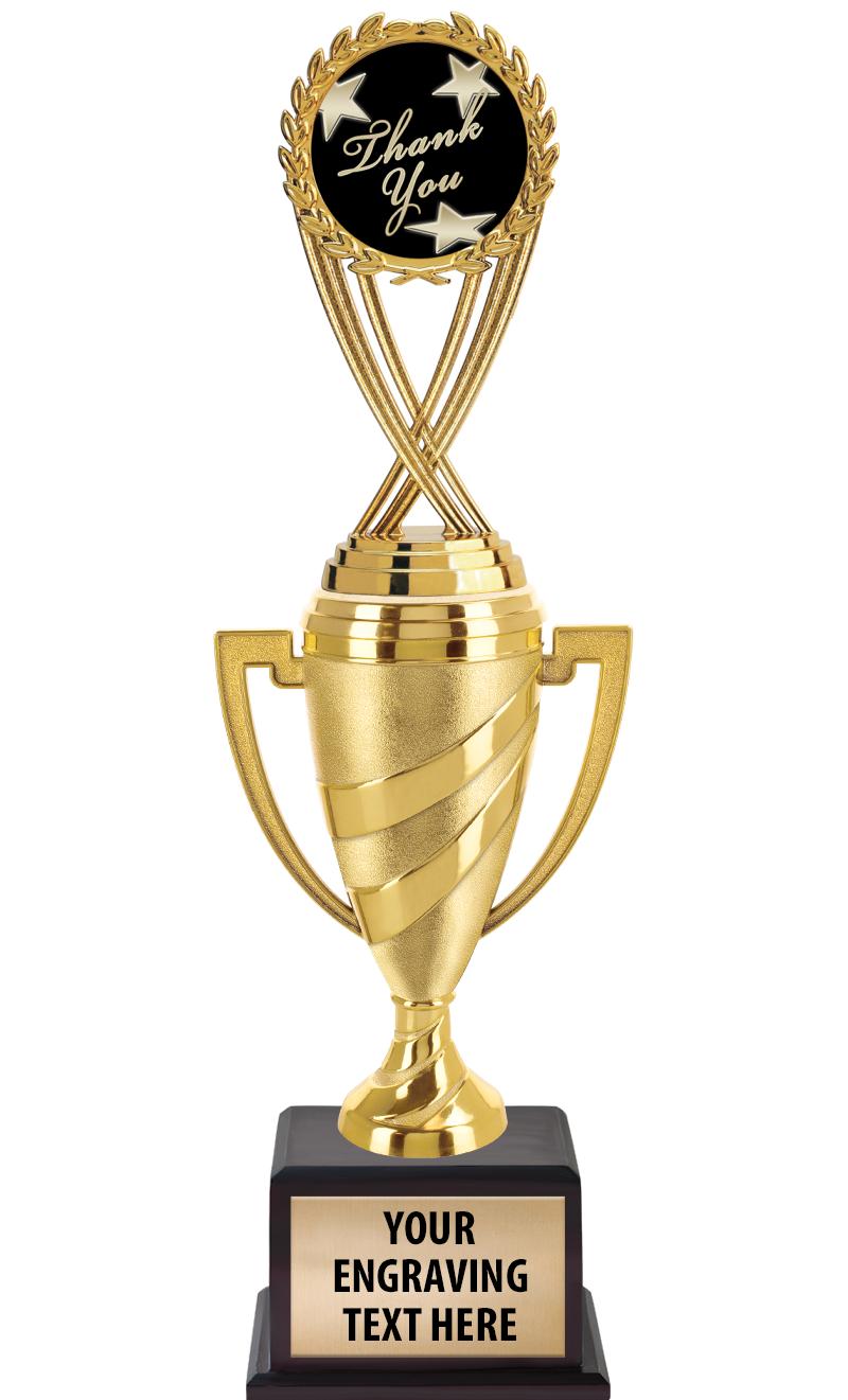 13"SWIRL CUP WOOD BS W FIG TRP