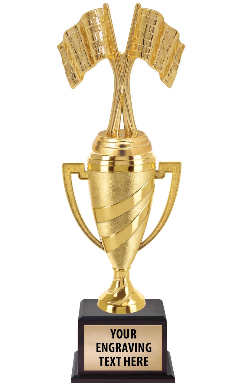 13"SWIRL CUP WOOD BS W FIG TRP