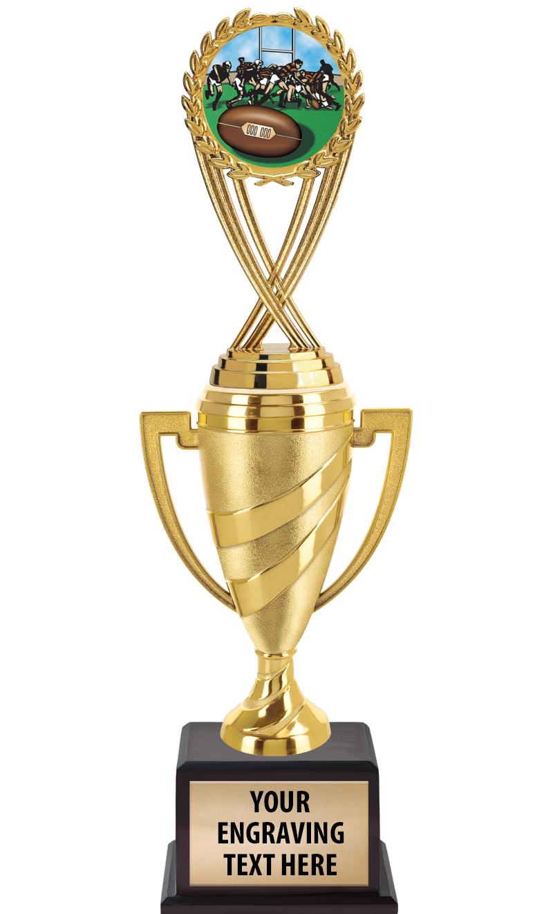 13"SWIRL CUP WOOD BS W FIG TRP