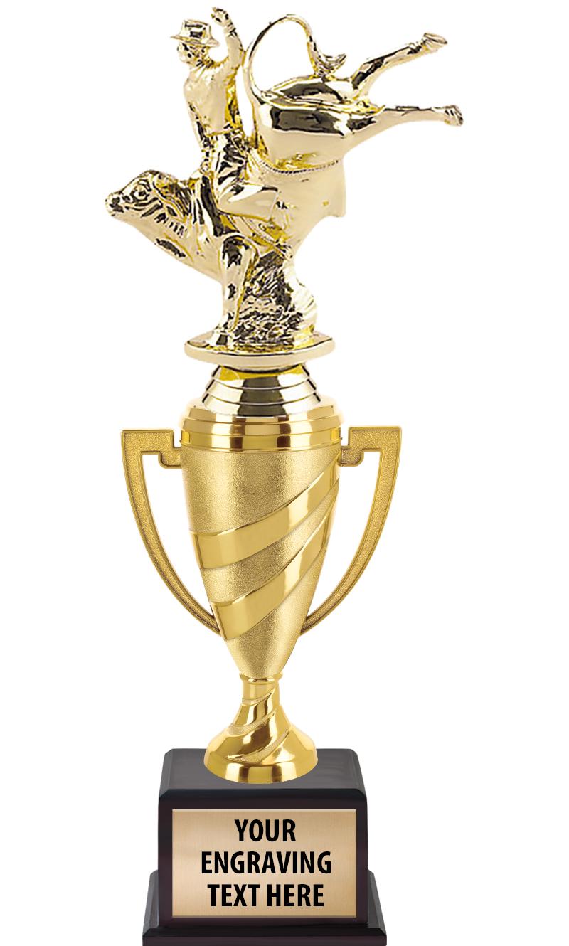 13"SWIRL CUP WOOD BS W FIG TRP