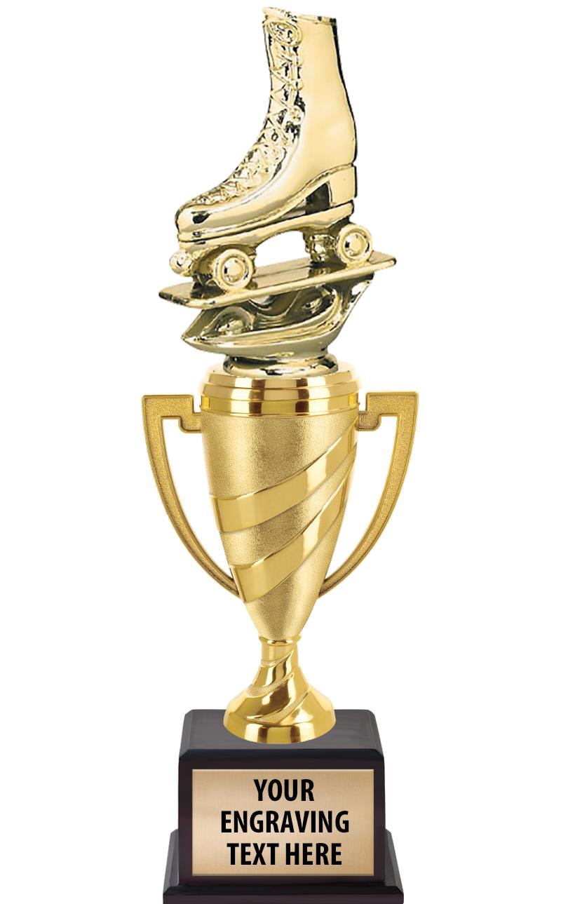 13"SWIRL CUP WOOD BS W FIG TRP