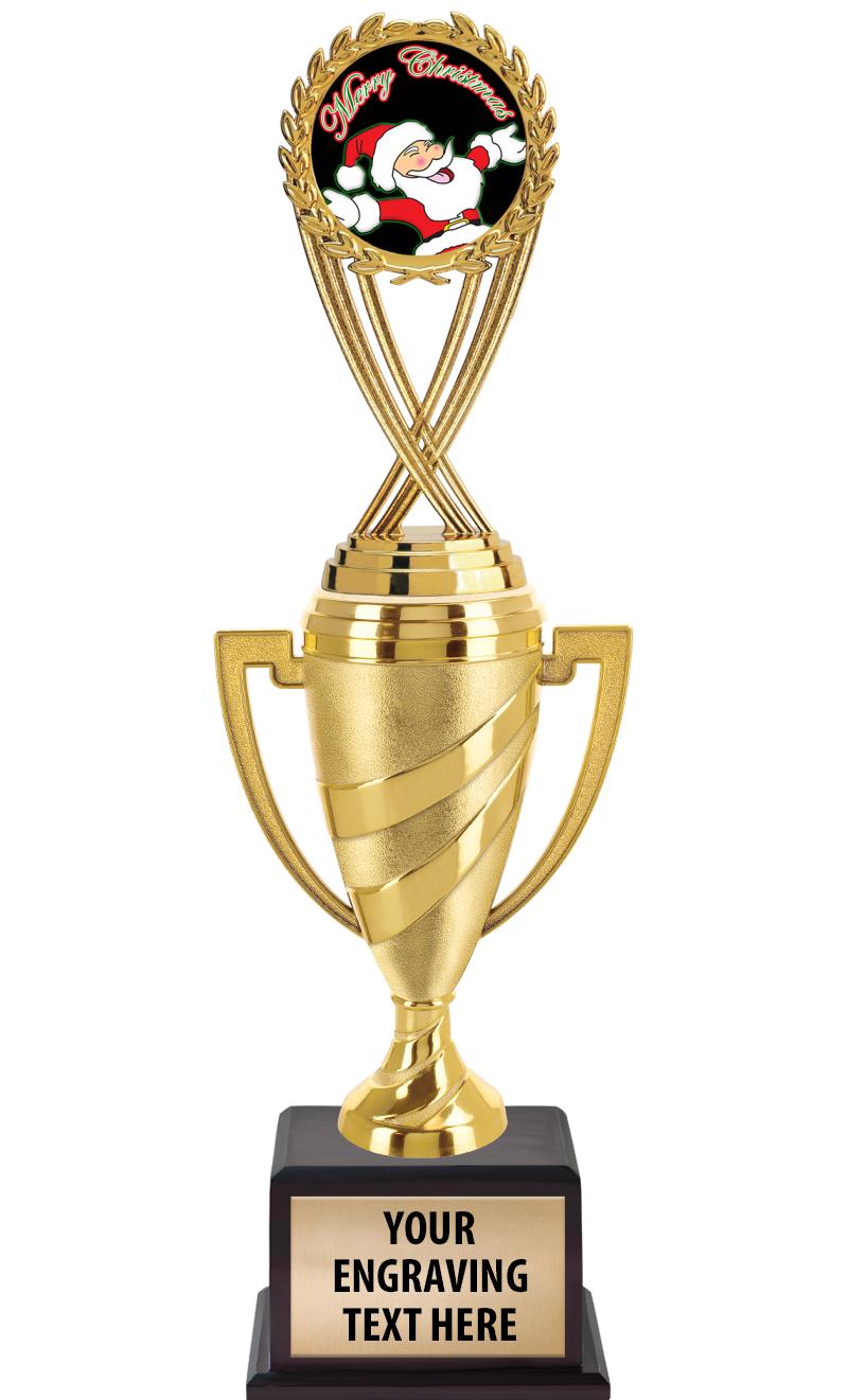 13"SWIRL CUP WOOD BS W FIG TRP