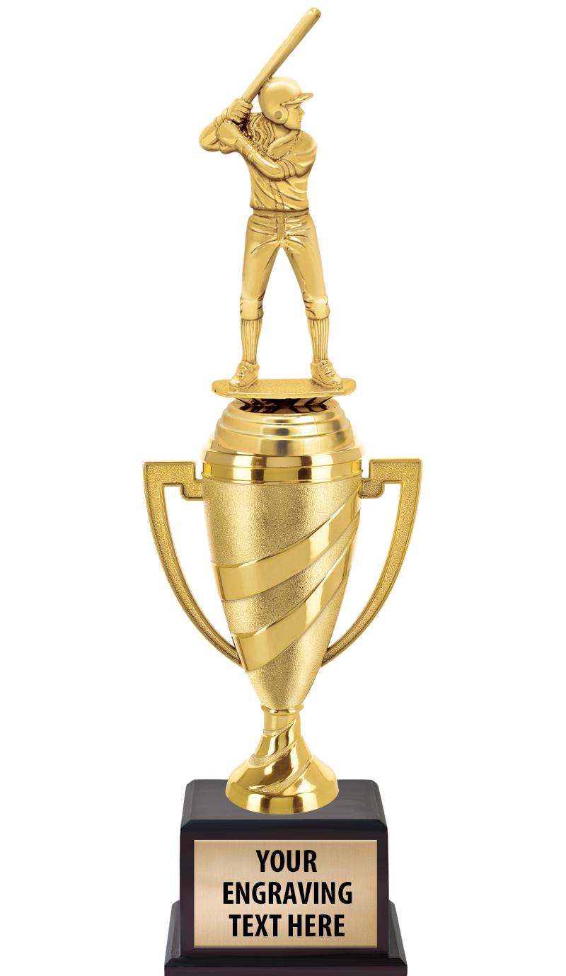 13"SWIRL CUP WOOD BS W FIG TRP