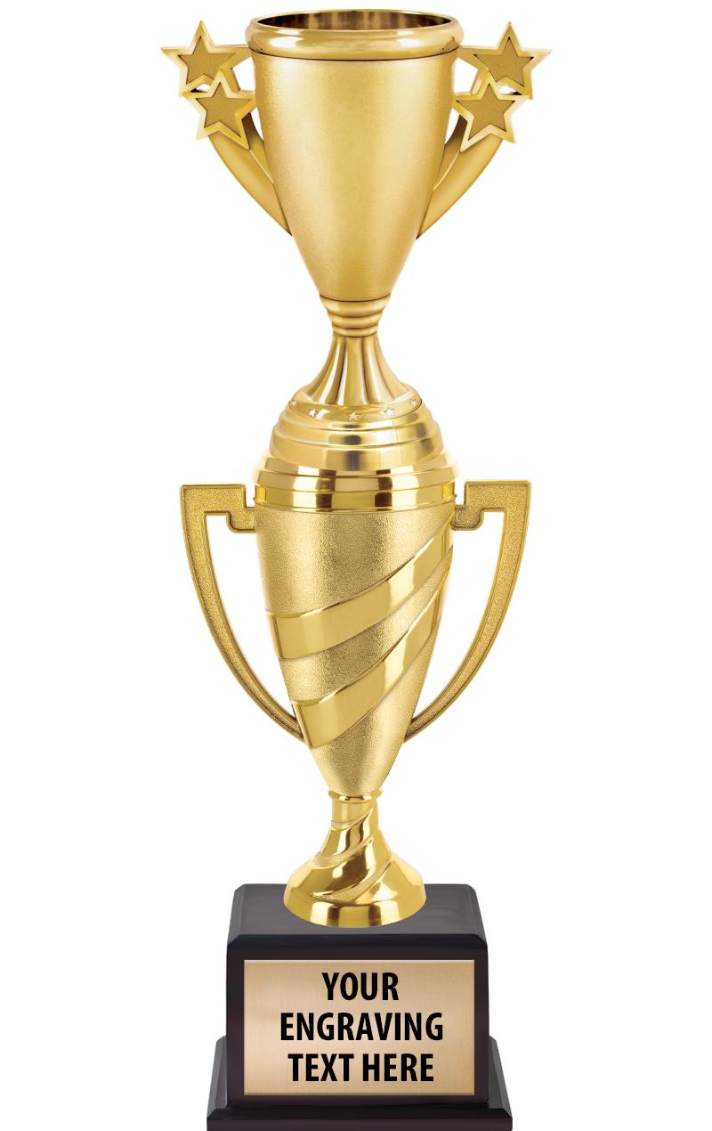 13"SWIRL CUP WOOD BS W FIG TRP