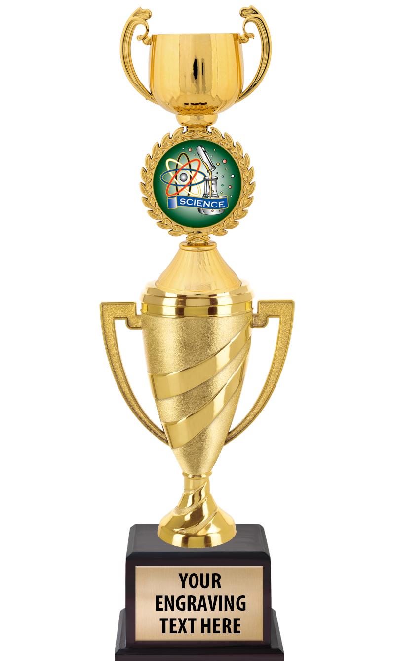 13"SWIRL CUP WOOD BS W FIG TRP