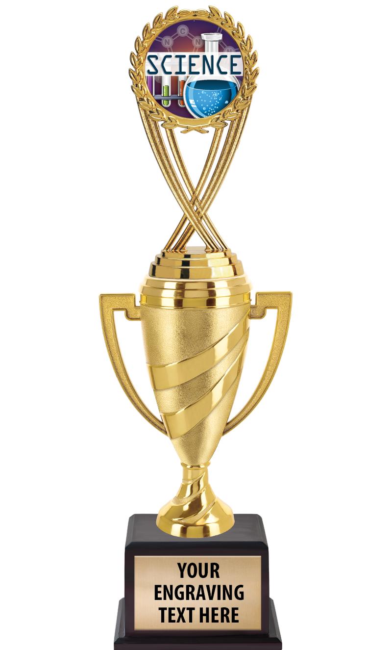 13"SWIRL CUP WOOD BS W FIG TRP