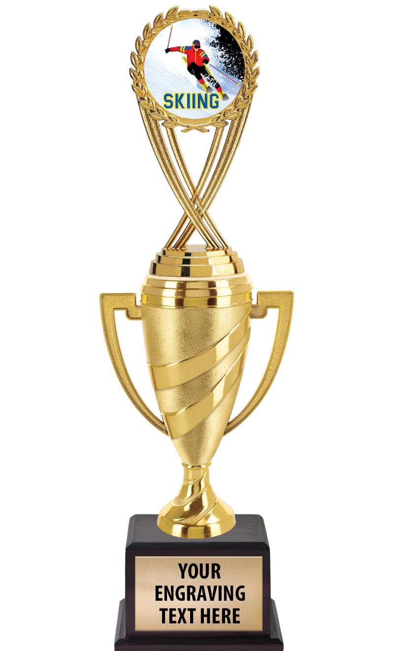 13"SWIRL CUP WOOD BS W FIG TRP