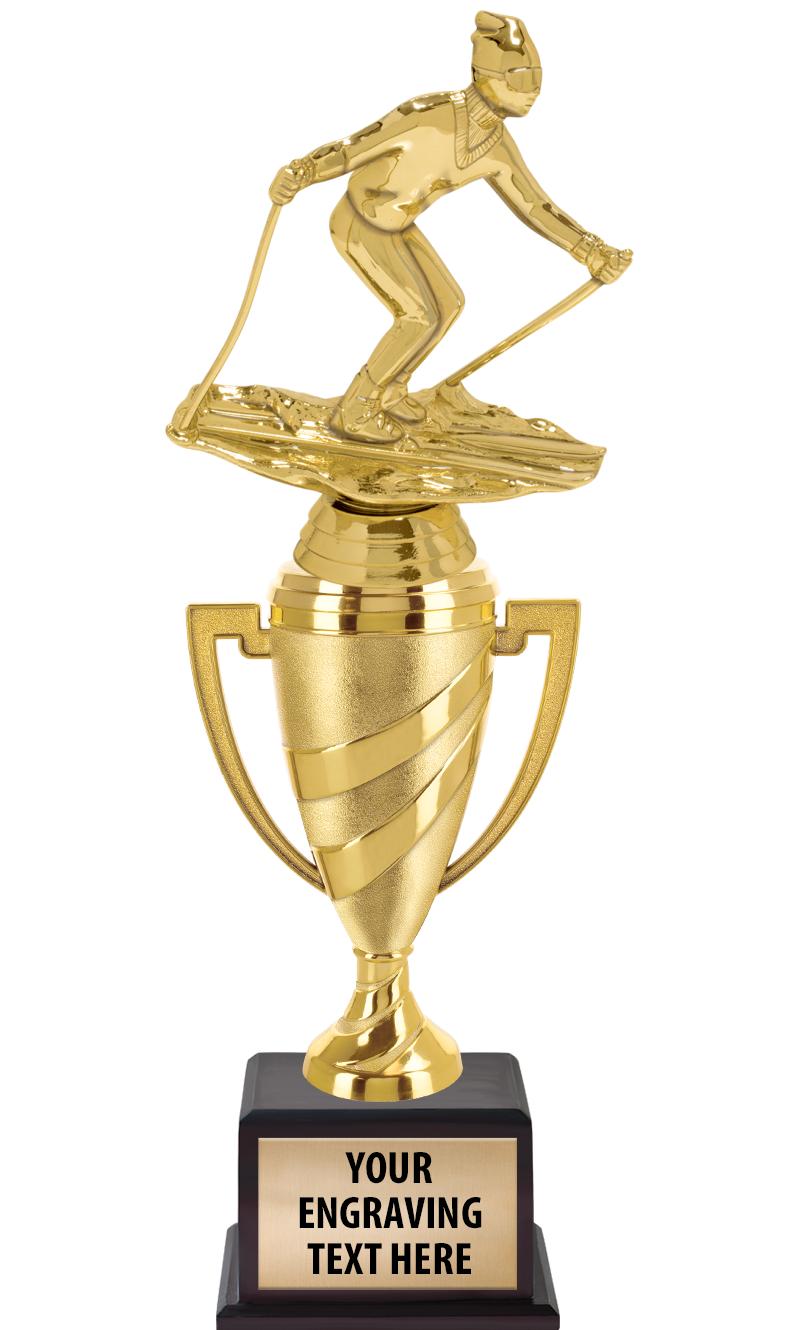 13"SWIRL CUP WOOD BS W FIG TRP