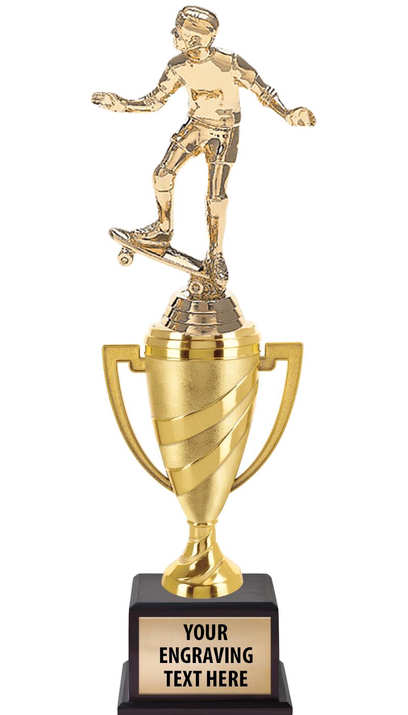 13"SWIRL CUP WOOD BS W FIG TRP