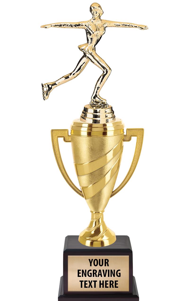 13"SWIRL CUP WOOD BS W FIG TRP