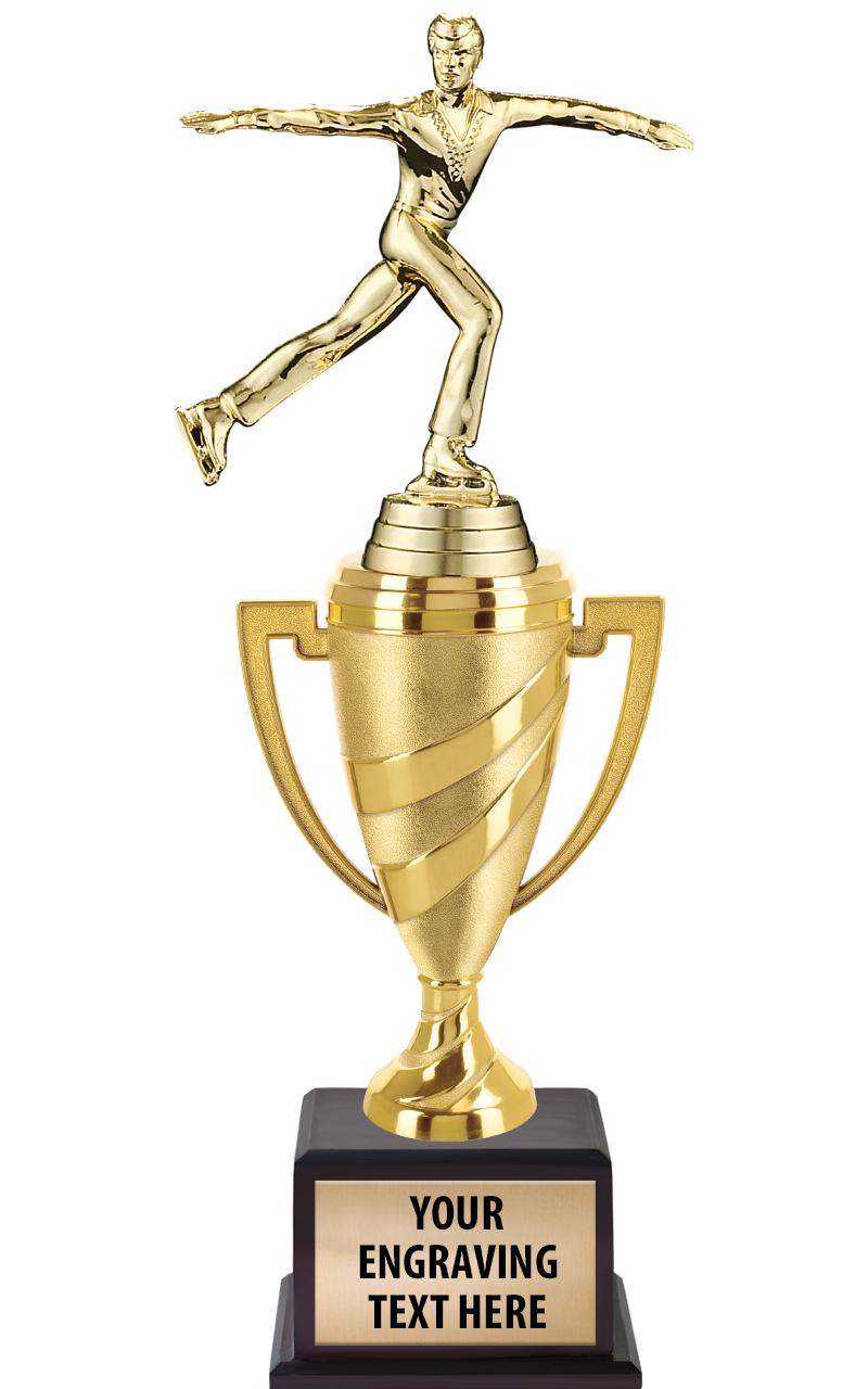 13"SWIRL CUP WOOD BS W FIG TRP