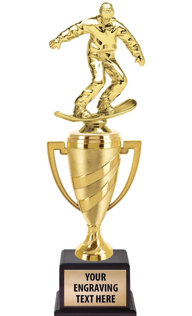 13"SWIRL CUP WOOD BS W FIG TRP