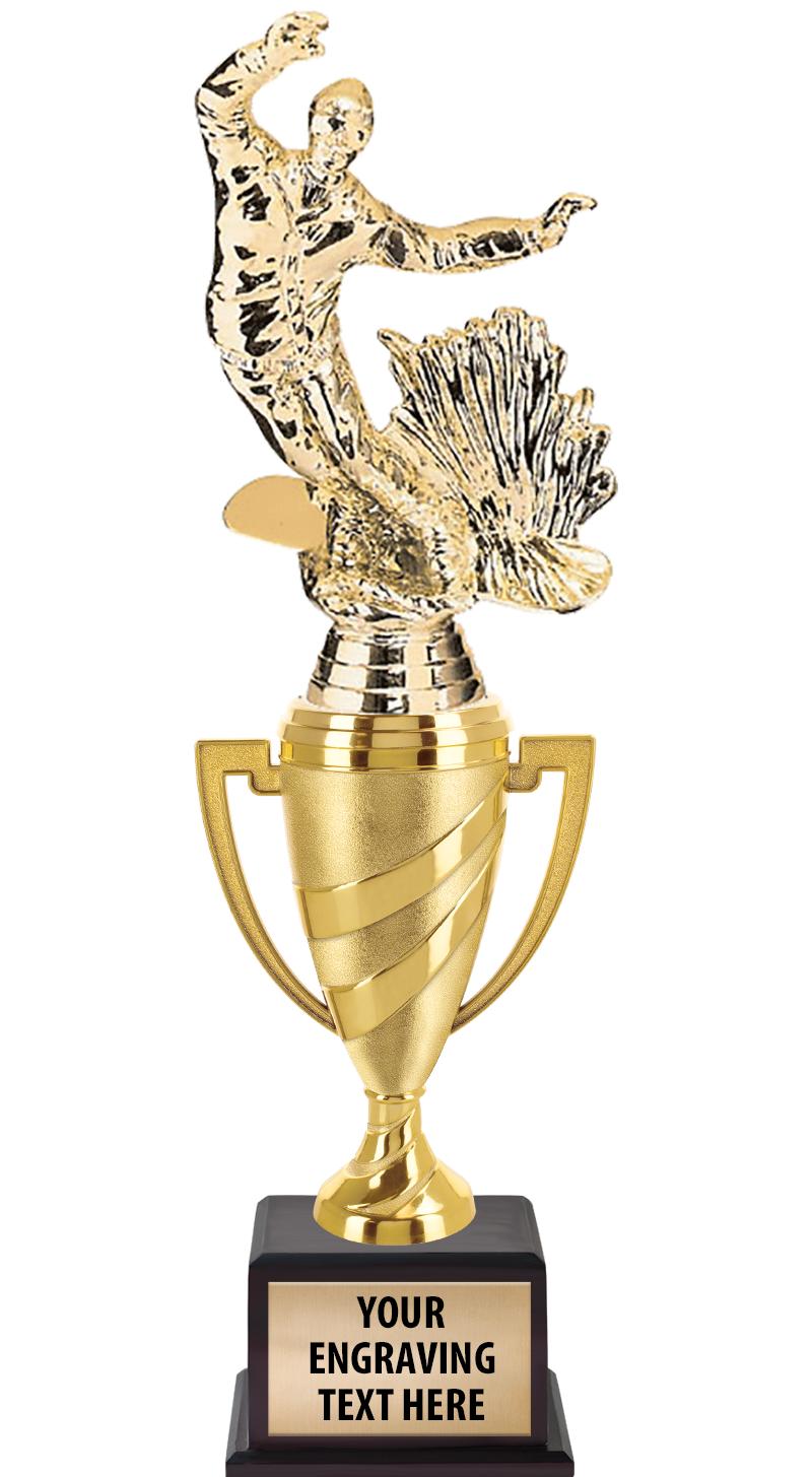 13"SWIRL CUP WOOD BS W FIG TRP