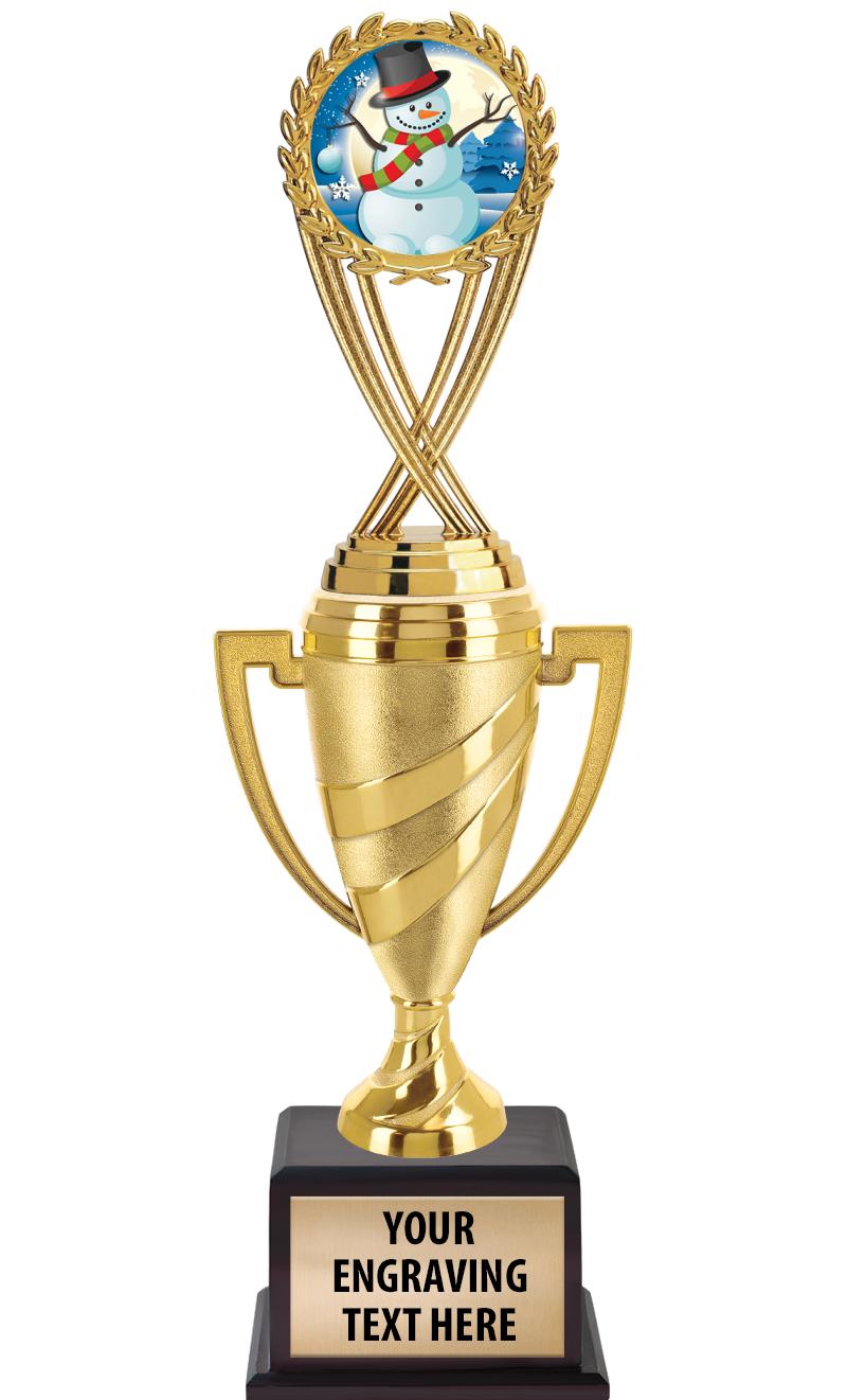 13"SWIRL CUP WOOD BS W FIG TRP