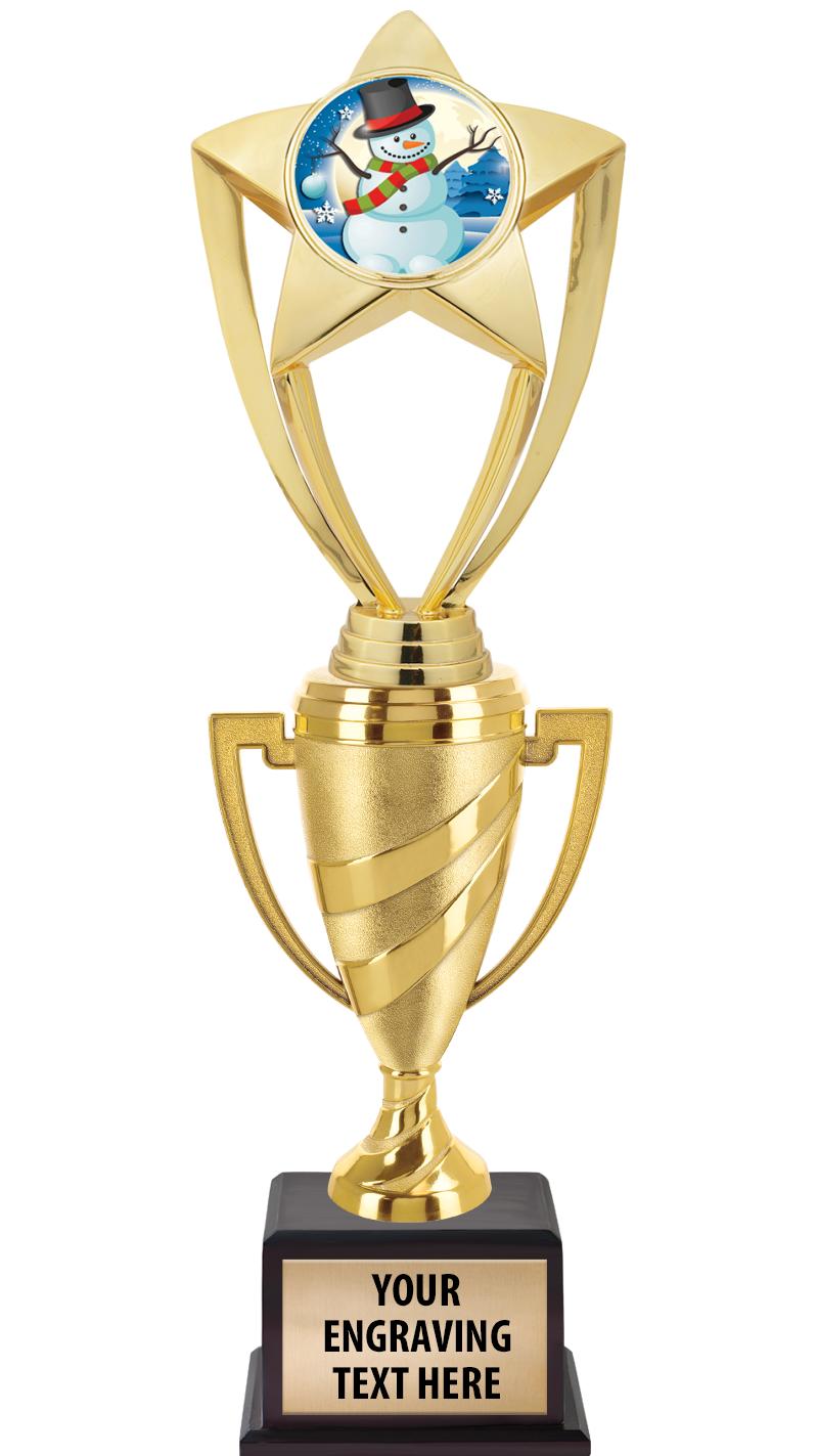 13"SWIRL CUP WOOD BS W FIG TRP