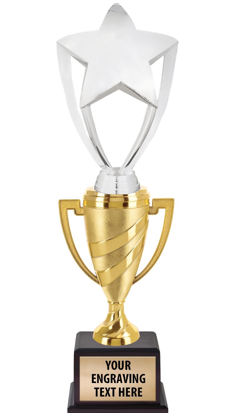 13"SWIRL CUP WOOD BS W FIG TRP