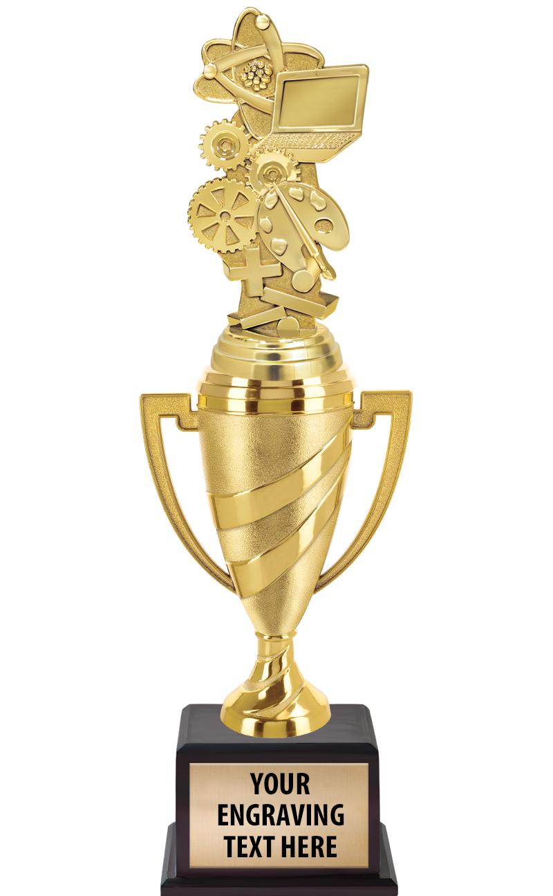 13"SWIRL CUP WOOD BS W FIG TRP