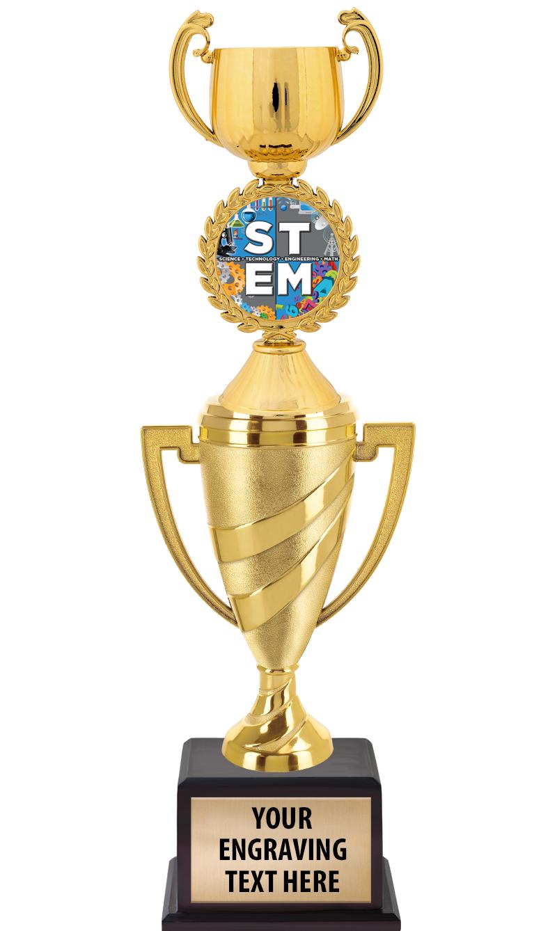 13"SWIRL CUP WOOD BS W FIG TRP