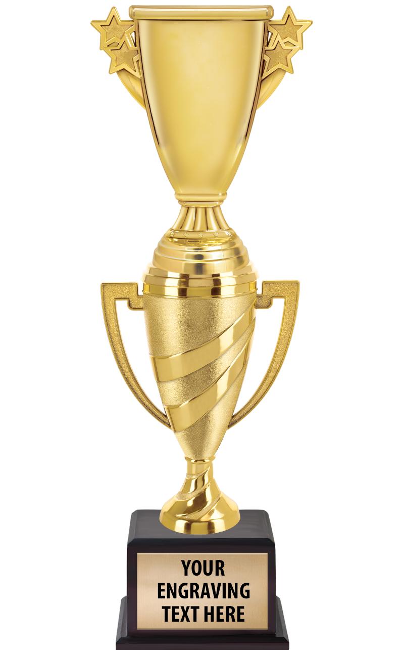 13"SWIRL CUP WOOD BS W FIG TRP