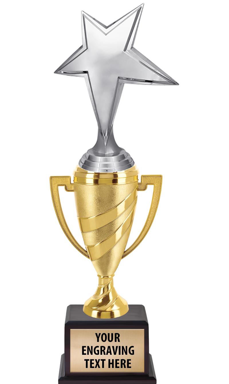 13"SWIRL CUP WOOD BS W FIG TRP