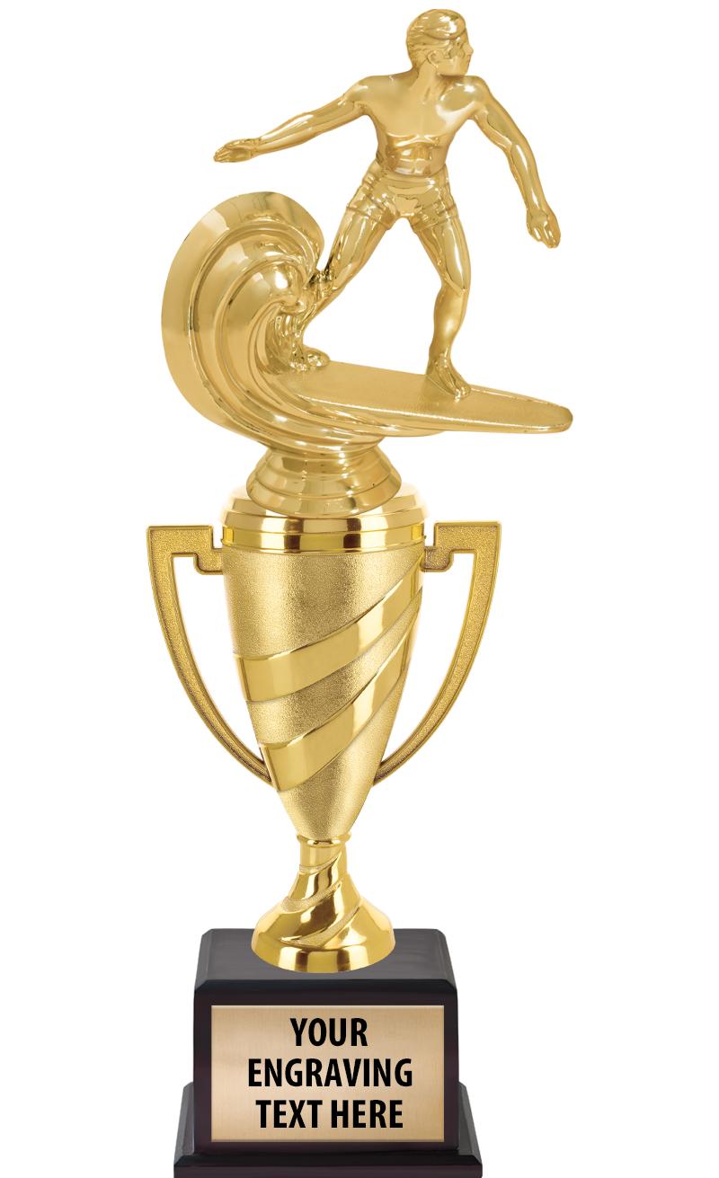 13"SWIRL CUP WOOD BS W FIG TRP