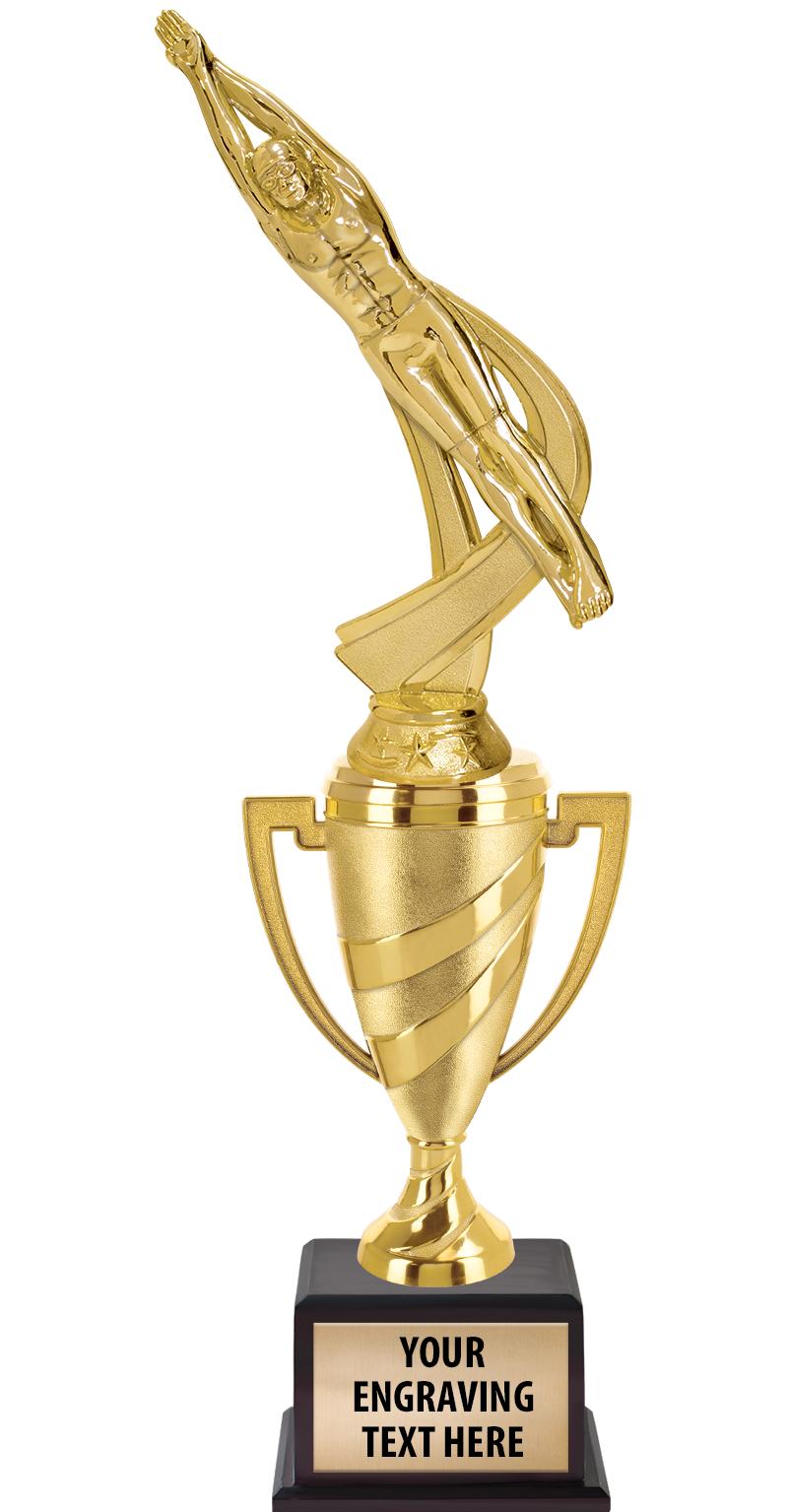 13"SWIRL CUP WOOD BS W FIG TRP