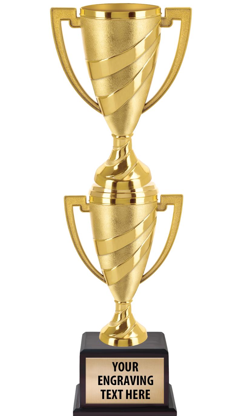 13"SWIRL CUP WOOD BS W FIG TRP