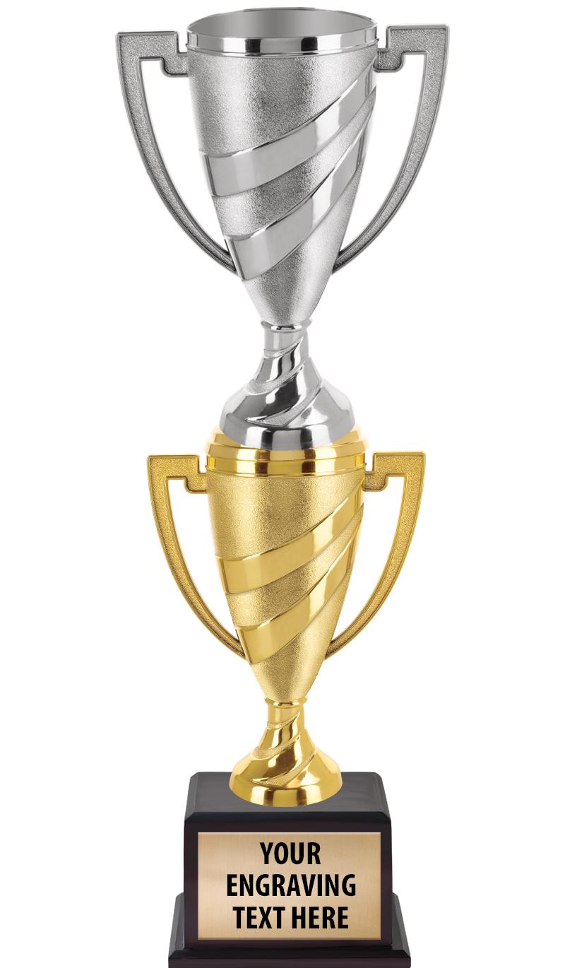 13"SWIRL CUP WOOD BS W FIG TRP