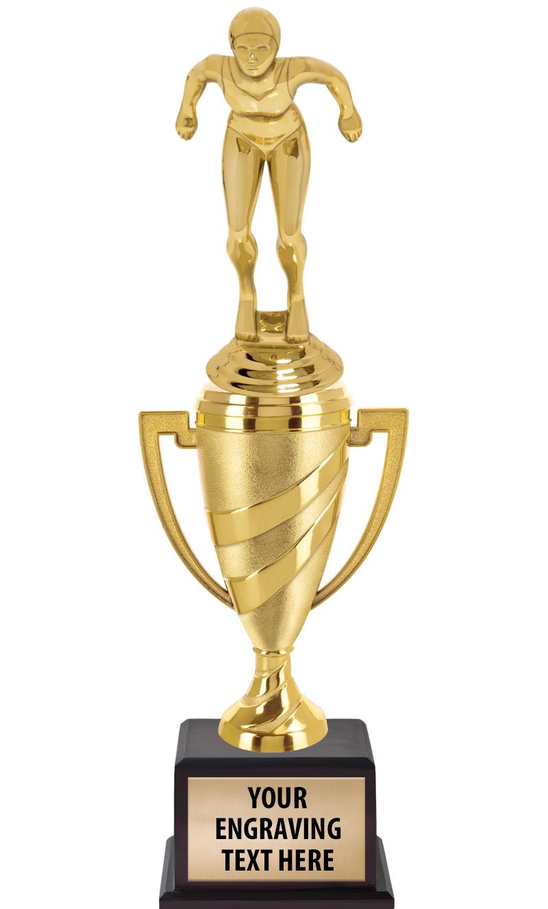 13"SWIRL CUP WOOD BS W FIG TRP