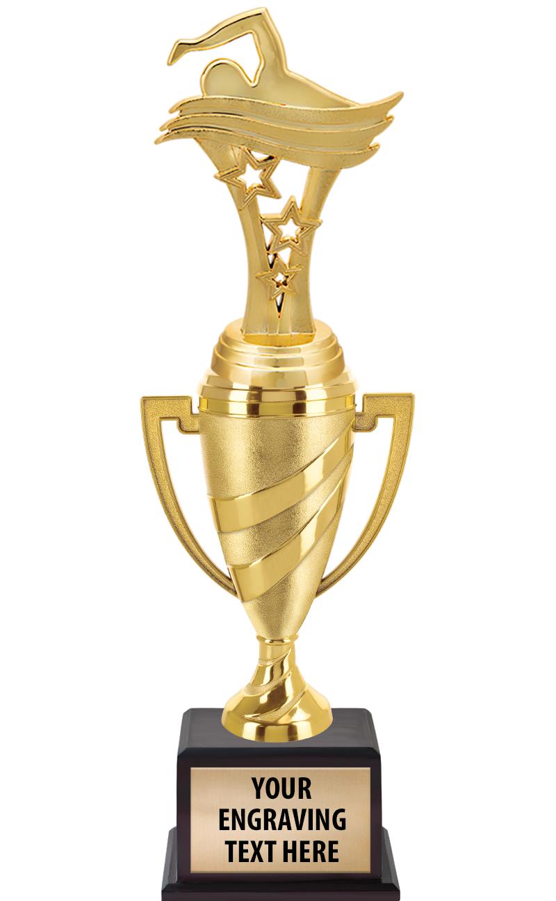 13"SWIRL CUP WOOD BS W FIG TRP