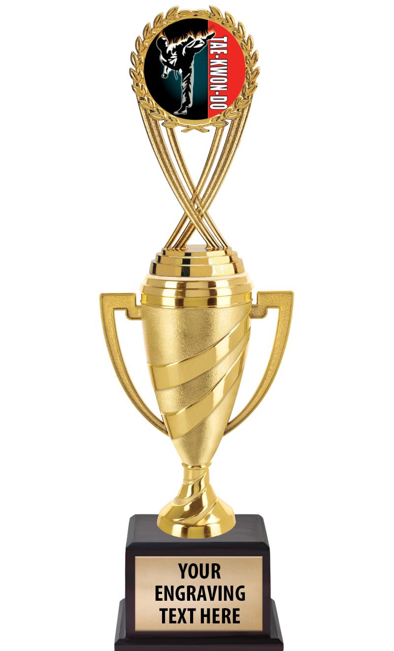 13"SWIRL CUP WOOD BS W FIG TRP