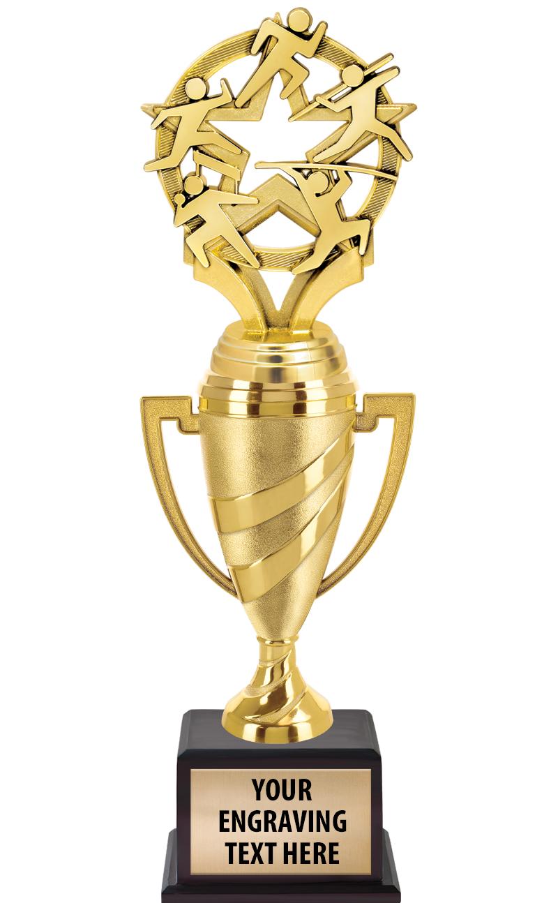 13"SWIRL CUP WOOD BS W FIG TRP