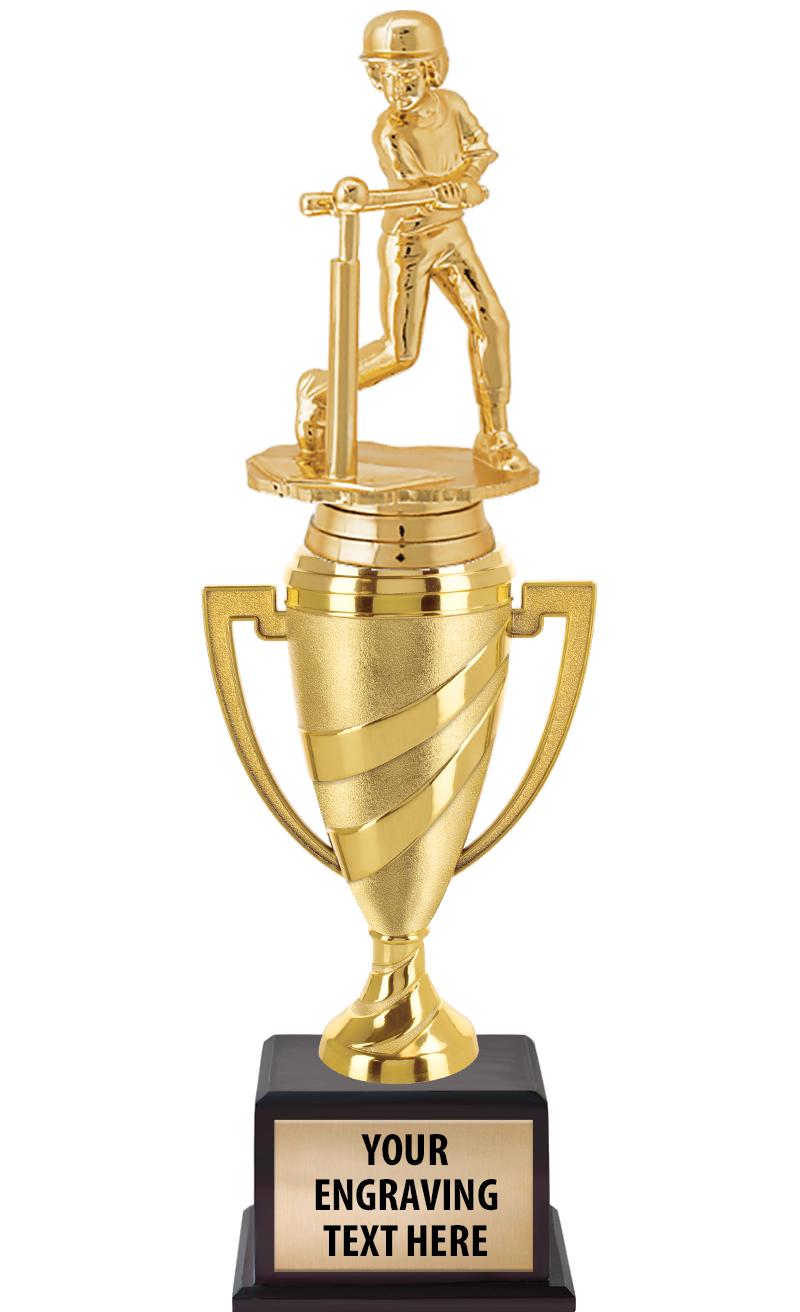 13"SWIRL CUP WOOD BS W FIG TRP