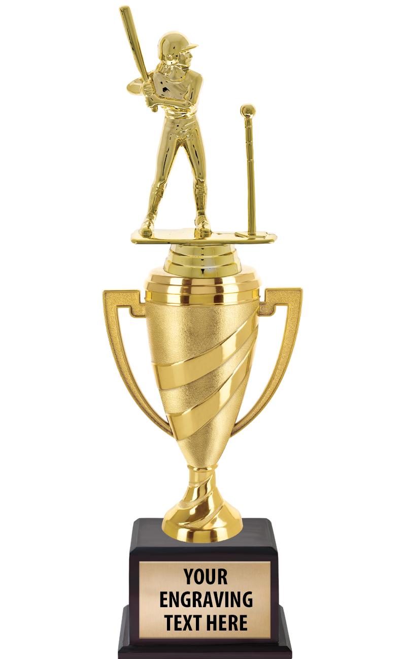 13"SWIRL CUP WOOD BS W FIG TRP