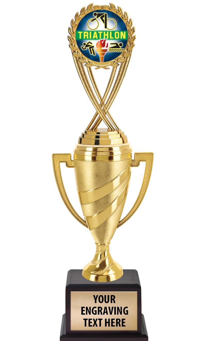 13"SWIRL CUP WOOD BS W FIG TRP