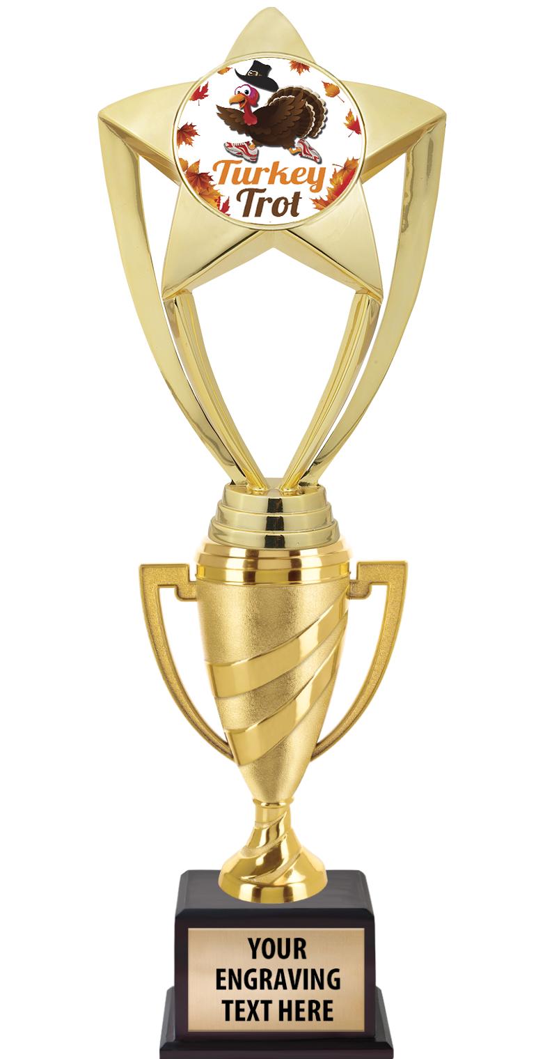 13"SWIRL CUP WOOD BS W FIG TRP