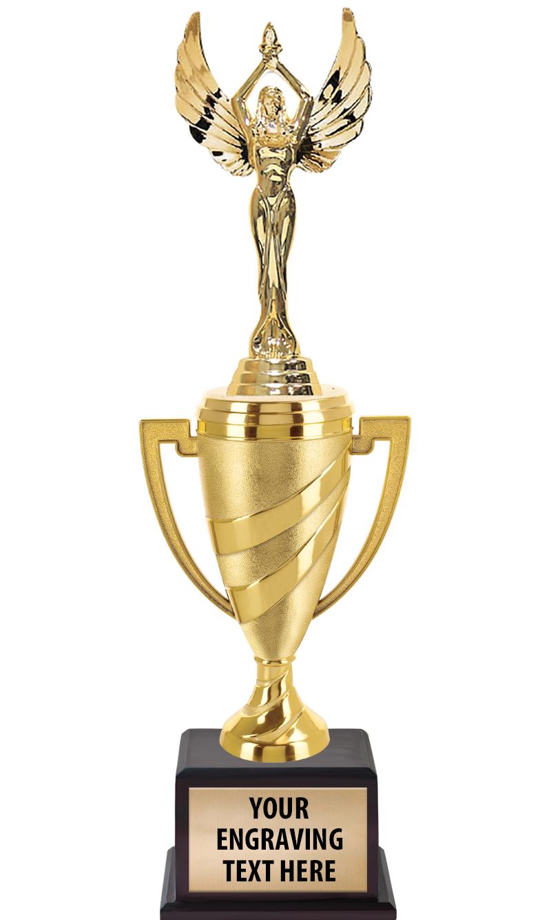 13"SWIRL CUP WOOD BS W FIG TRP