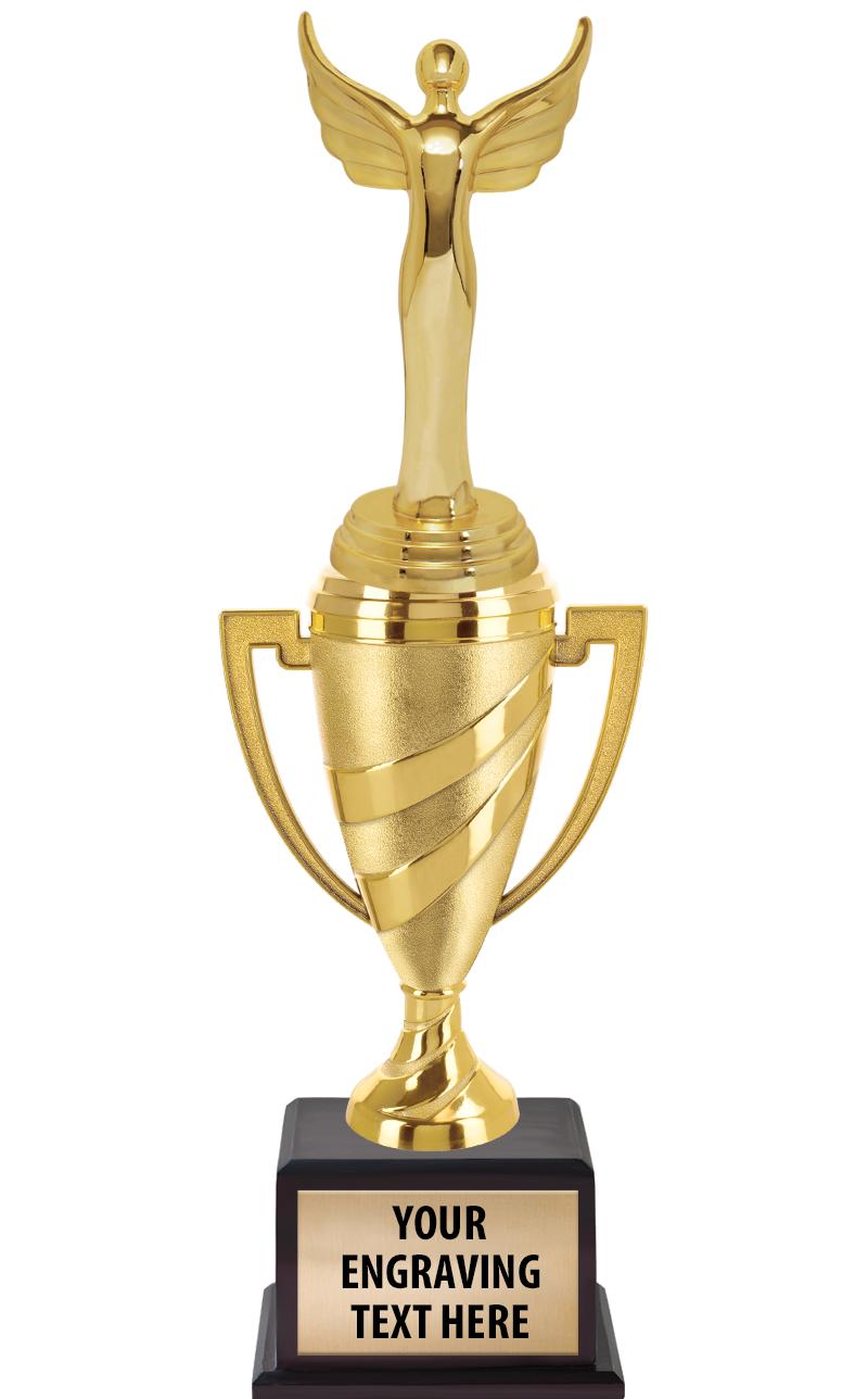 13"SWIRL CUP WOOD BS W FIG TRP