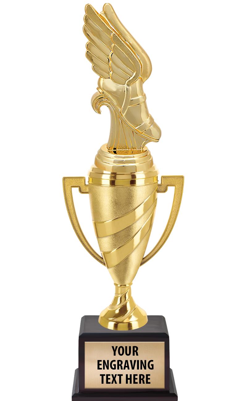 13"SWIRL CUP WOOD BS W FIG TRP