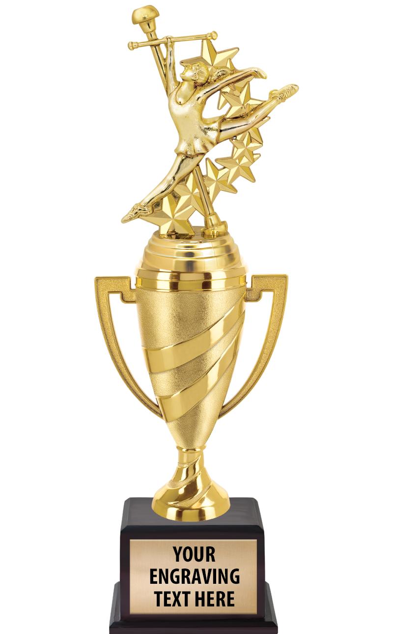 13"SWIRL CUP WOOD BS W FIG TRP