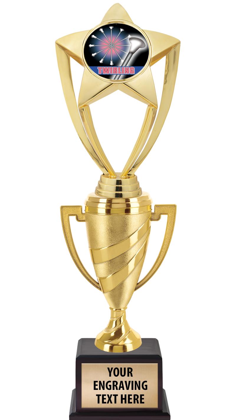 13"SWIRL CUP WOOD BS W FIG TRP