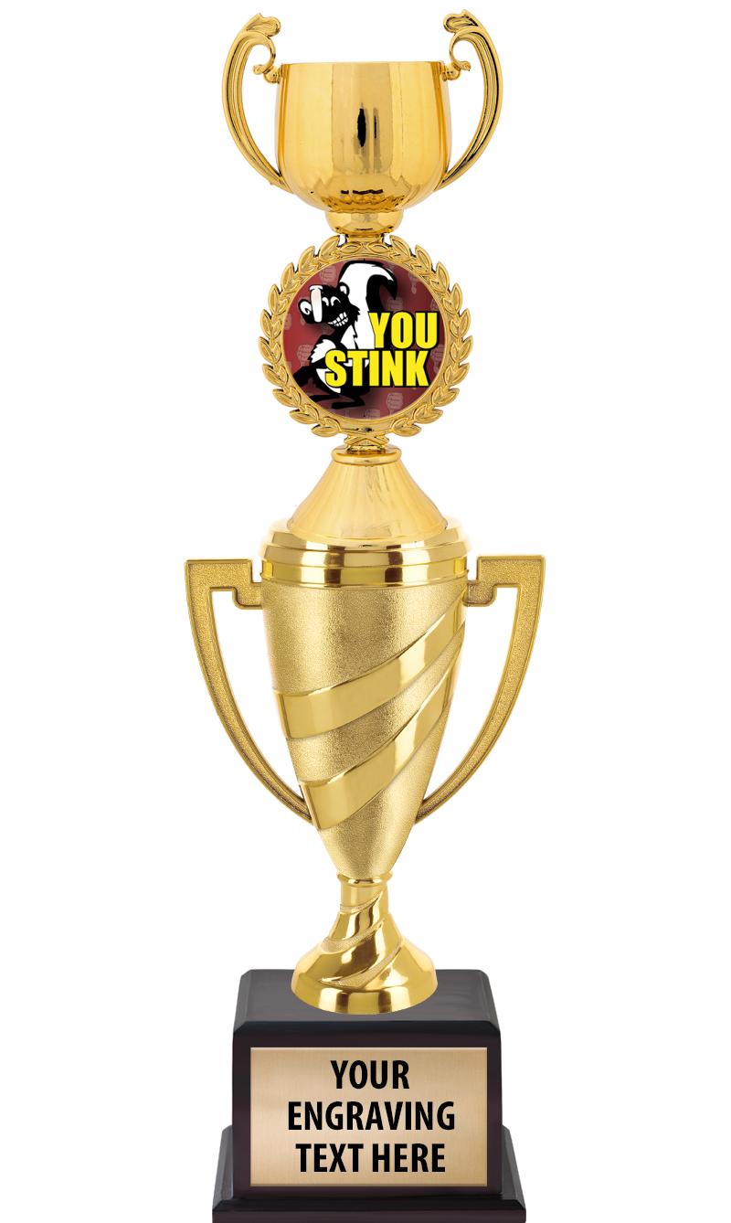 13"SWIRL CUP WOOD BS W FIG TRP