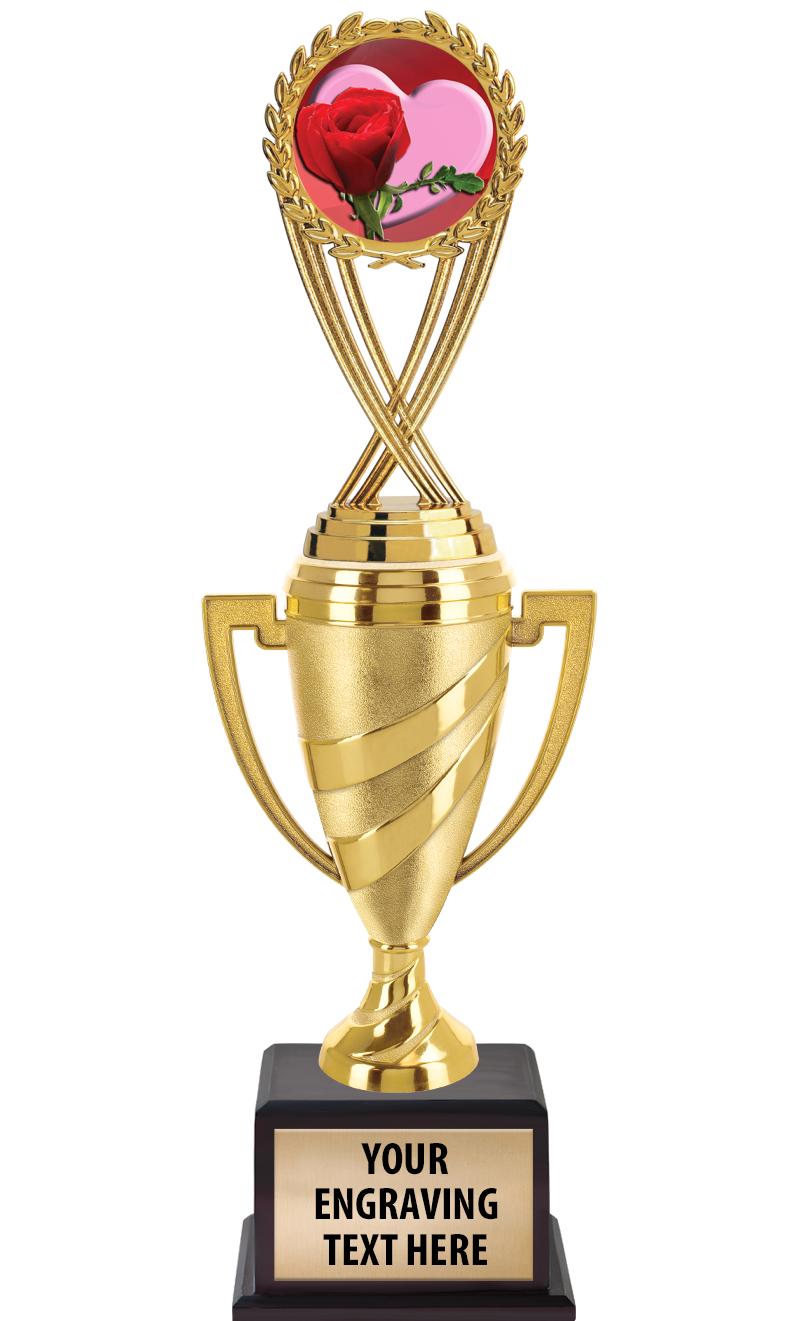 13"SWIRL CUP WOOD BS W FIG TRP