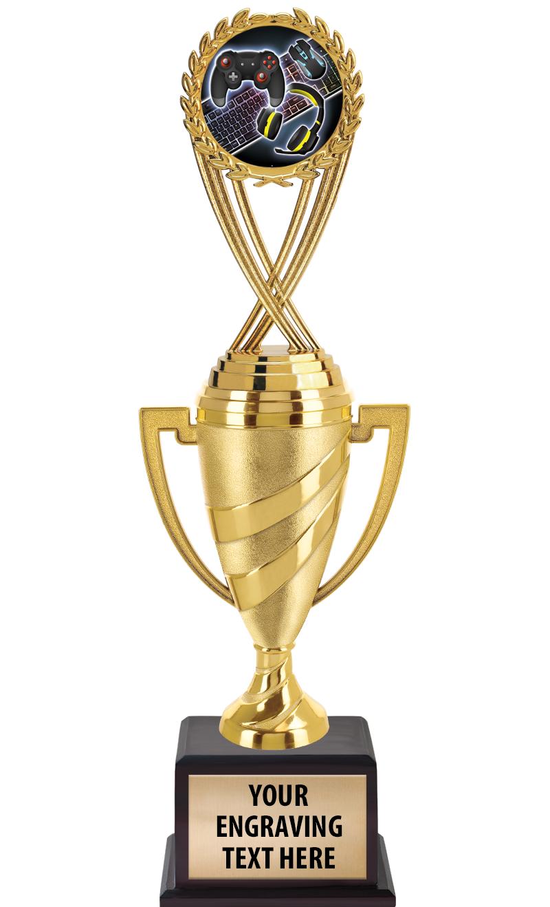 13"SWIRL CUP WOOD BS W FIG TRP