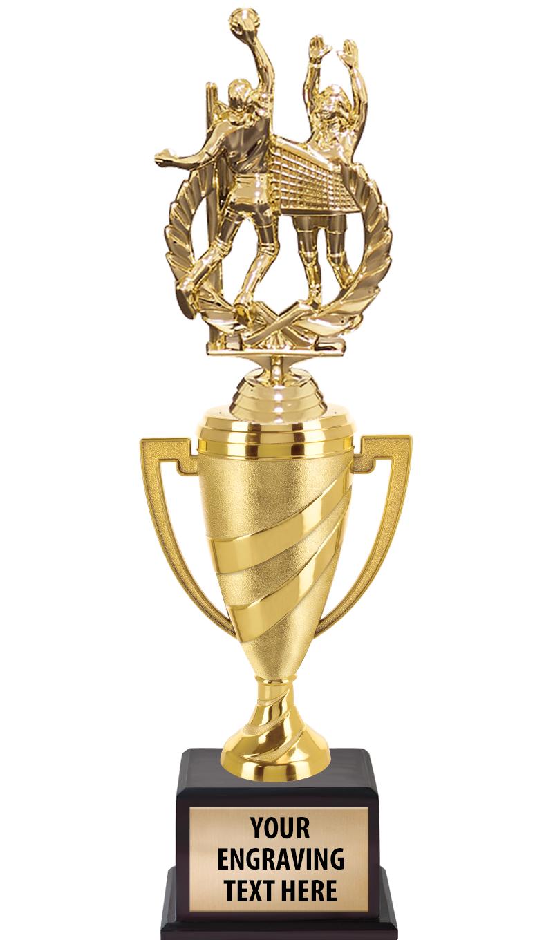 13"SWIRL CUP WOOD BS W FIG TRP