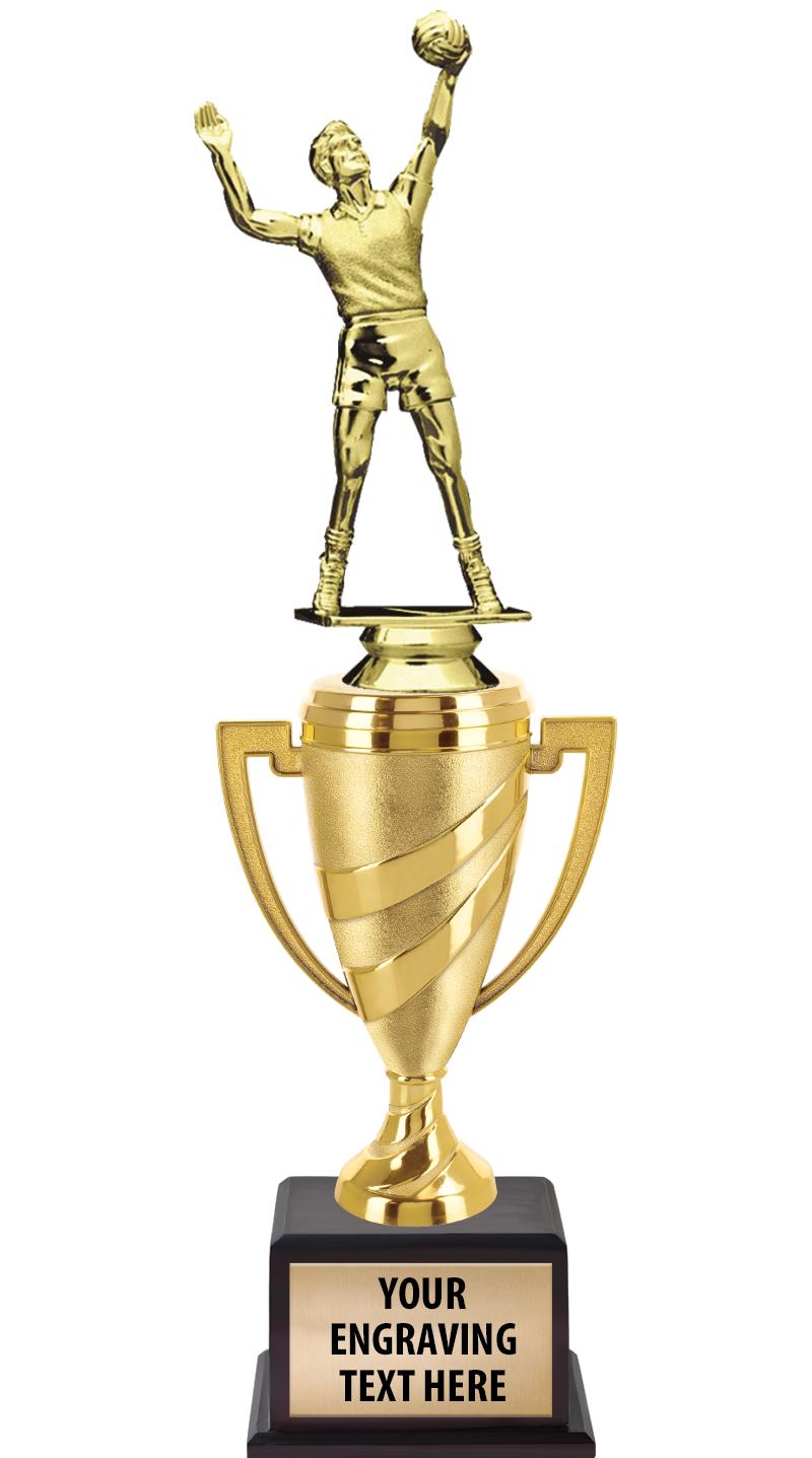 13"SWIRL CUP WOOD BS W FIG TRP