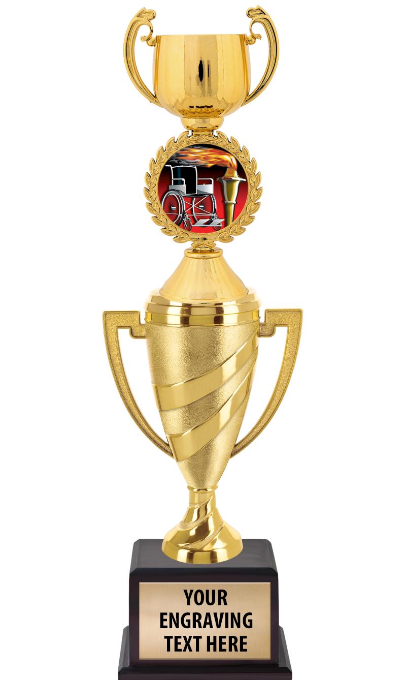 13"SWIRL CUP WOOD BS W FIG TRP